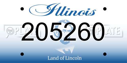 205260 Illinois License Plate