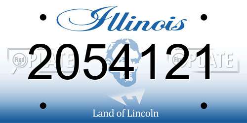 2054121 Illinois License Plate