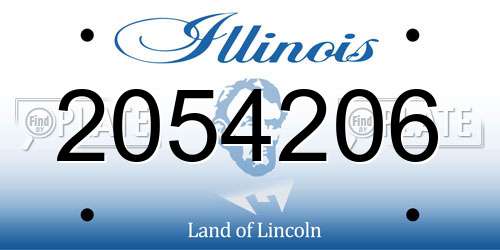 2054206 Illinois License Plate