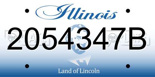 2054347B Illinois License Plate