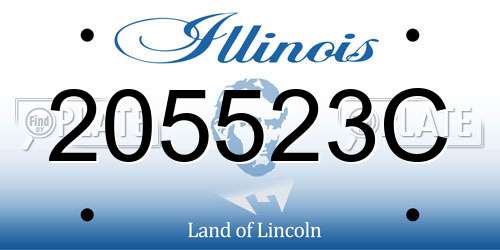 205523C Illinois License Plate