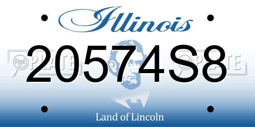 20574S8 Illinois License Plate