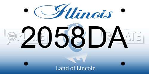 2058DA Illinois License Plate