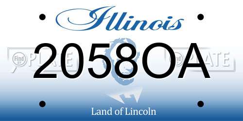 2058OA Illinois License Plate