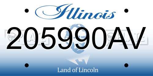 205990AV Illinois License Plate