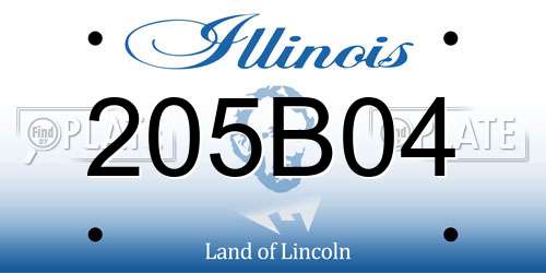 205B04 Illinois License Plate