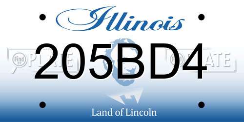 205BD4 Illinois License Plate