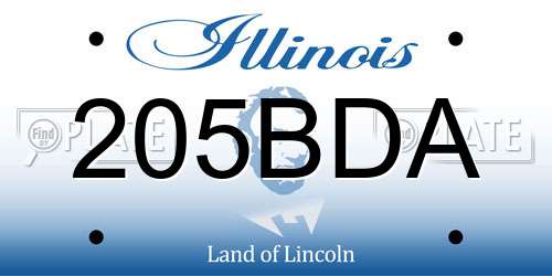 205BDA Illinois License Plate