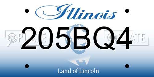 205BQ4 Illinois License Plate