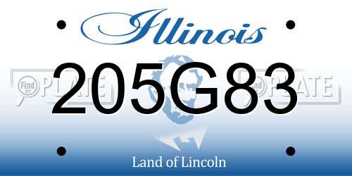 205G83 Illinois License Plate