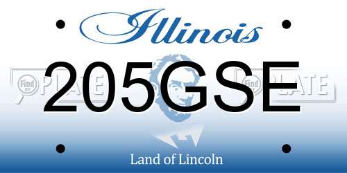 205GSE Illinois License Plate