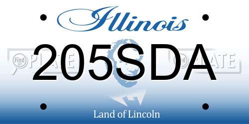 205SDA Illinois License Plate