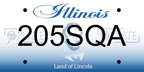 205SQA Illinois License Plate