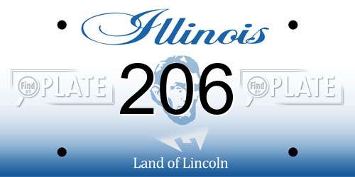 206 Illinois License Plate