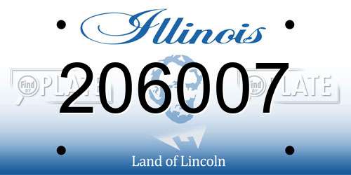 206007 Illinois License Plate