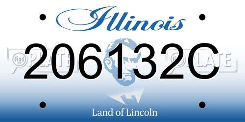 206132C Illinois License Plate