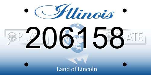 206158 Illinois License Plate