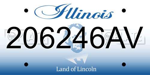 206246AV Illinois License Plate