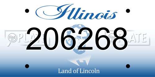 206268 Illinois License Plate