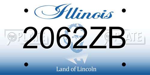 2062ZB Illinois License Plate
