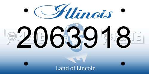 2063918 Illinois License Plate