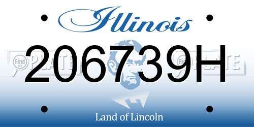 206739H Illinois License Plate