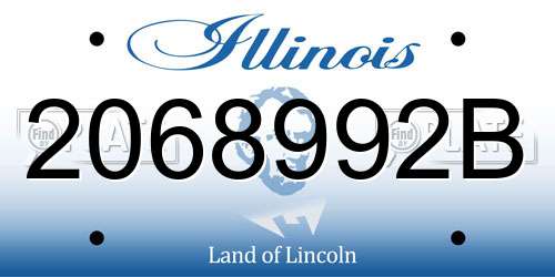 2068992B Illinois License Plate