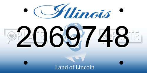 2069748 Illinois License Plate