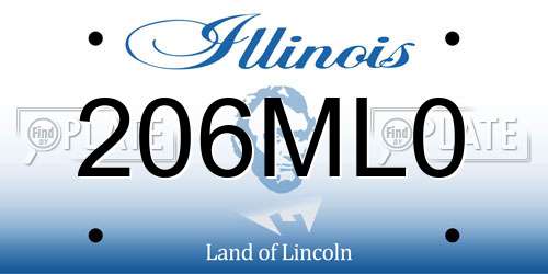 206ML0 Illinois License Plate