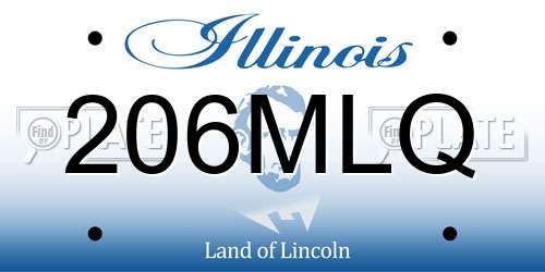 206MLQ Illinois License Plate