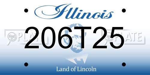 206T25 Illinois License Plate