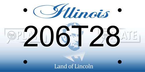 206T28 Illinois License Plate