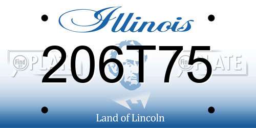 206T75 Illinois License Plate