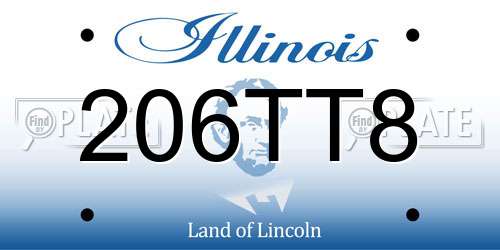 206TT8 Illinois License Plate