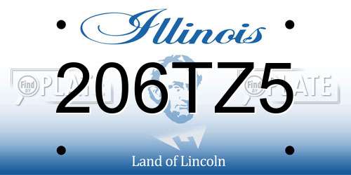 206TZ5 Illinois License Plate