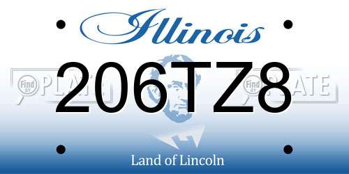 206TZ8 Illinois License Plate