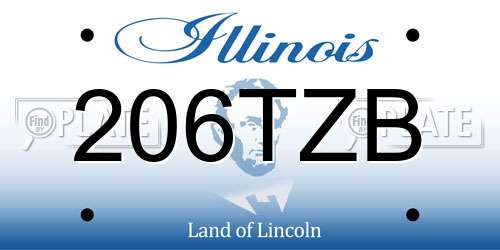 206TZB Illinois License Plate