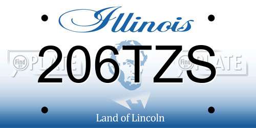 206TZS Illinois License Plate