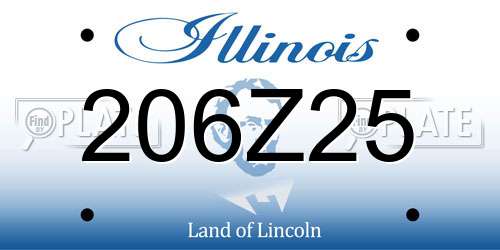206Z25 Illinois License Plate