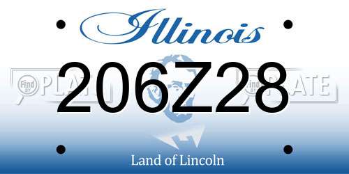 206Z28 Illinois License Plate
