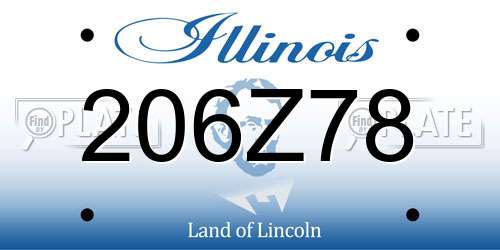 206Z78 Illinois License Plate