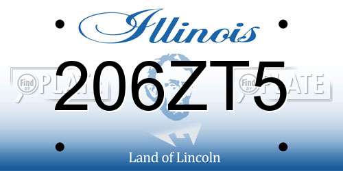 206ZT5 Illinois License Plate