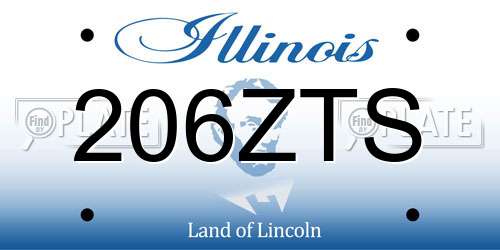 206ZTS Illinois License Plate