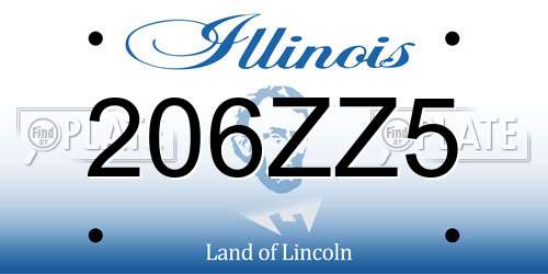 206ZZ5 Illinois License Plate