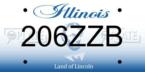 206ZZB Illinois License Plate
