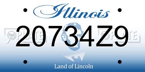 20734Z9 Illinois License Plate