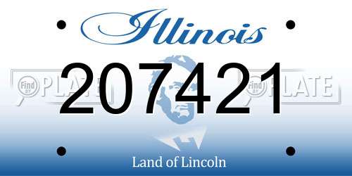 207421 Illinois License Plate