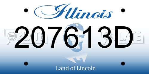 207613D Illinois License Plate