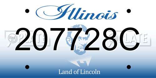 207728C Illinois License Plate
