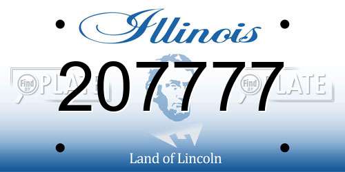 207777 Illinois License Plate